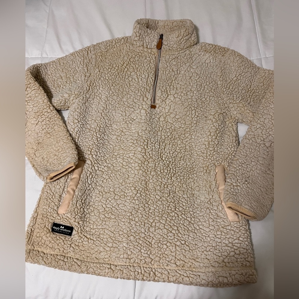 Simply southern Sherpa half zip jacket in size S